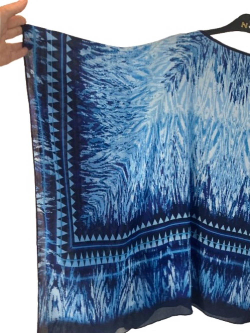 TanJay Blue Multi-Striped Abstract Top - Size M/L - Picture 4 of 7